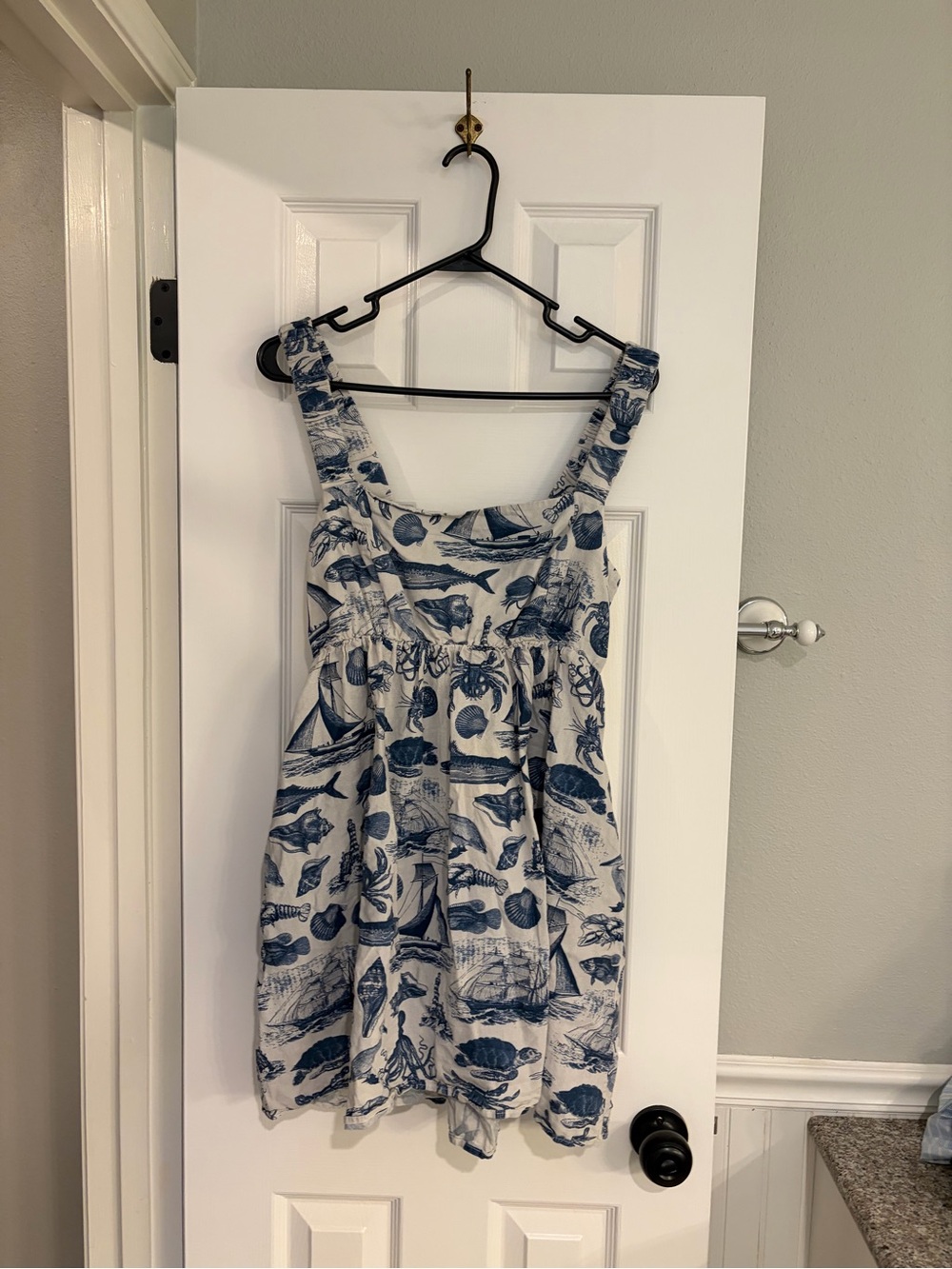 Show Me Your Mumu Sailing Seas Fling Mini Dress Blue White Coastal Toile L